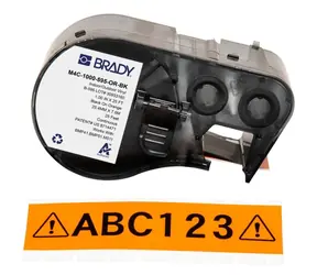 BRADY Klebeband M410/BMP41/M510/BMP51/BMP53/M511 schwarz-orange / Kabelmarkierungsband / Vinyl / 2,54 cm