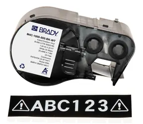 BRADY Druckerband M410/BMP41/M510/BMP51/BMP53/M511 schwarz/weiß / Etikettendruckerband / Vinyl / 2,54 cm