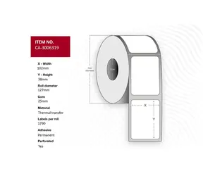 Capture Etiketten 102 x 38 mm, Kern 25 mm / Etikettenrolle / Thermotransfer / perforiert / 1790 Stück/Rolle