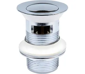 Fala Waschbeckenablauf mit Klick-Klack-Membran, Messing-Chrom / Ablauf / Gewinde 5/4 / Für Waschbecken mit Überlauf / Ganzmetall-Ausführung