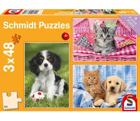 Schmidt Puzzle Meine Lieblingstiere / 3x48 Teile / 26,3 x 17,8 cm