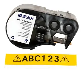 BRADY -Etiketten für M410, BMP41, M510, BMP51, BMP53, M511 / Druckeretiketten / schwarzer Druck / gelber Hintergrund / 19 mm