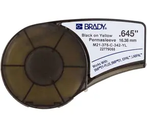 BRADY PermaSleeve gelb / Schrumpfschlauch / 16,4 mm x 2,1 m / für BMP21- PLUS, BMP21, IDPAL