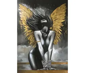 Norimpex Diamantmalerei Dame mit goldenen Flügeln / 30x40 cm