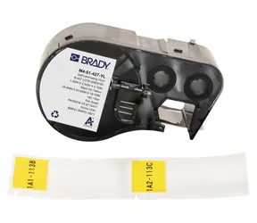 BRADY Selbstlaminierende Vinyl-Etiketten, gelb, für BMP41/BMP51/BMP53/M511 / Druckeretiketten / 25,4 x 63,5 mm / 110 Stück