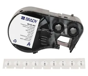 BRADY Polyester-Etiketten B-492 O 9,54 mm weiß / Druckeretiketten / rund / Thermotransfer / 240 Stück