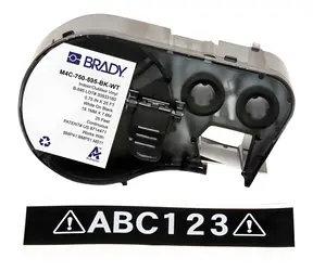 BRADY Vinylband für BMP41/BMP51/BMP53/M410/M510/M511 / Etikettendruckerband / 19 mm / Vinyl / schwarz-weiß