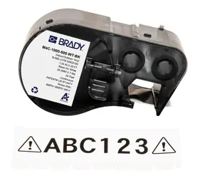 BRADY Klebeband M410/BMP41/M510/BMP51/BMP53/M511 schwarz-weiß / Kabelmarkierungsband / Vinyl / 2,54 cm