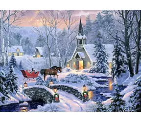 Norimpex Diamantmalerei Weihnachtskutschenfahrt / 30x40 cm