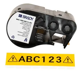 BRADY Druckerband M410, BMP41, M510, BMP51, M511 schwarz-gelb / Druckeretiketten / Vinyl / 25,4 mm