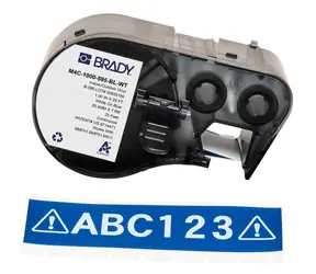 BRADY Druckerband M410/BMP41/M510/BMP51/BMP53/M511 blau/weiß / Etikettendruckerband / Vinyl / 2,54 cm