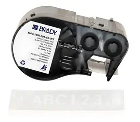 BRADY Etikettendruckerband 25 mm transparent/weiß / für Drucker M410, BMP41, M510, BMP51, BMP53, M511 / Vinyl