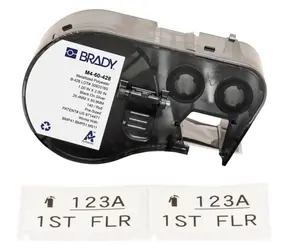 BRADY Metallisierte Polyester-Etiketten 25,4 x 50,8 mm Weiß / Druckeretiketten / Polyester / 140 Stück