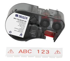 BRADY Druckerfarbband M410/BMP41/M510/BMP51/BMP53/M511 / Etikettendruckerfarbband / 19,1 mm / rot-weiß