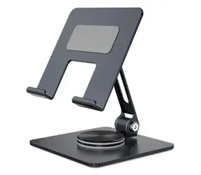Faltbarer Tablet- und iPad-Ständer Capture , schwarz / Ständer / 360°-Drehung / Stahl / Innenausstattung