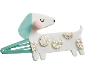 JANOD Kreativset zum Basteln von Haarspangen mit Tiermotiven / Haarspangen-Bastelset / 6-teilig / aus Filz und Glitzer