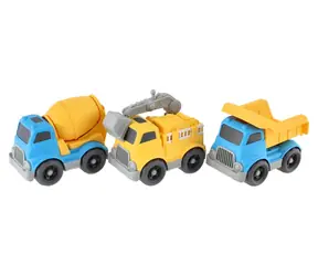 TEDDIES Baustellenfahrzeug-Set, 3-teilig / Freilaufend / Kunststoff / 7 x 10 cm / ab 3 Jahren