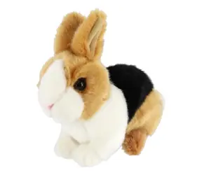TEDDIES Plüschhase braun-schwarz-weiß / 15x17 cm / ab 0 Monaten