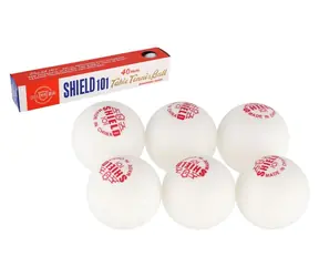 TEDDIES SHIELD Tischtennisbälle / 6 Stück / Durchmesser 4 cm / weiß
