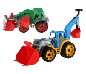 TEDDIES Traktor mit Lader und Bagger / Traktor / Kunststoff / Freilaufend / 2 Farben / ab 3 Jahren