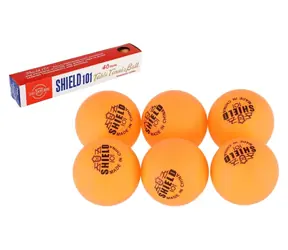TEDDIES SHIELD Tischtennisbälle gelb / 6 Stück / 4 cm / nahtlos / ab 14 Jahren
