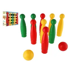 Wader Bowlingkegel mit Kugeln / Bowlingset / 9 Kegel + 2 Kugeln / 24 cm / Kunststoff / ab 3 Jahren