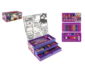 Hello Kitty Kreativ-Malkasten im Koffer / Kreativset / 3-stöckig / ab 3 Jahren