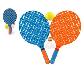 TEDDIES Softtennis-Set / 2 Schläger + Ball + Korb / Kunststoff / 40 cm / ab 3 Jahren