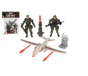 TEDDIES Militärset mit Flugzeug / Flugzeug, Soldaten und Zubehör / Kunststoff / ab 3 Jahren