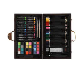 Teddys Kunstbox, 79-teilig im Holzkasten / Kreativset / 79 Teile / 23,5 x 37,5 x 5 cm / ab 14 Jahren