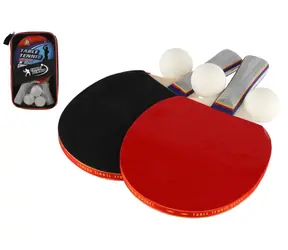 TEDDIES Tischtennis-Set / Kinderset / 2 Schläger + 3 Bälle / Holz / ab 3 Jahren