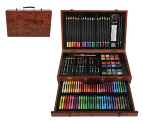 TEDDIES Kreativset Kunstbox, 143 Teile in einer Holzbox / 38 x 25 x 8 cm / ab 14 Jahren
