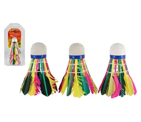 TEDDIES Feder-Badmintonbälle, 3 Stück / Feder / ab 14 Jahren
