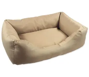 DOG FANTASY Pelech Sofa dunkelbeige / 65x50x18 cm / Mittelgroße Rassen / abnehmbarer Bezug, waschmaschinenfest