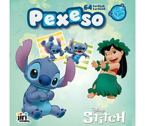 JIRI MODELS Pexeso im Notizbuch Lilo & Stitch / 64 Karten / Schachtel zum Ausschneiden / 4 Blätter zum Ausmalen