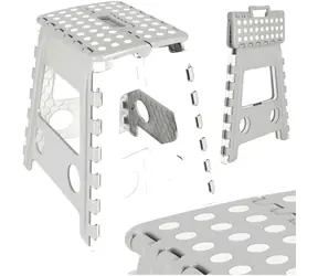 KIK Anti-Rutsch-Klapphocker hellgrau / Hocker / Höhe 39 cm / Belastbarkeit 150 kg