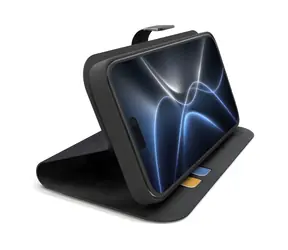 SBS Wallet SMART für iPhone 18 Pro, schwarz / Brieftaschenhülle mit Ständer