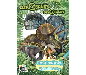 JIRI MODELS Malbuch Dinosaurier / A5 / 9 Schwarz-Weiß- + 9 Farbbilder