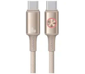 USAMS SJ752 Titanium / Datenkabel / USB-C (M) - USB-C (M) / 60 W / 1,2 m