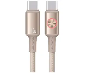 USAMS SJ751 Huan Series Titanium / Datenkabel / USB-C - USB-C / PD 240W / 1,2 m / LED-Ring