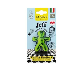 Mr&Mrs Fragrance Jeff Lemon & Orange grün / Auto-Lufterfrischer / Zitronen- und Orangenduft