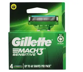 Gillette Mach3 Sensitive Ersatzklingen, 4 Stück
