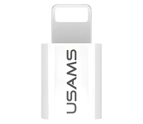 USAMS US-SJ014 weiß / Adapter microUSB auf Lightning / 2,1 A