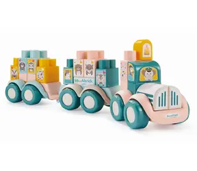 ECOIFFIER Abrick Train / Lokomotive + 2 Waggons / 30 Ziegelsteine / ab 1 Jahr