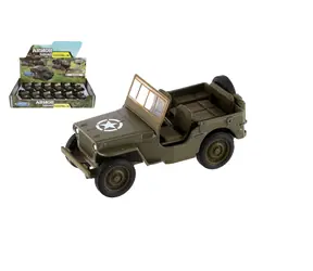 TEDDIES Militärauto Jeep Willys MB 10 cm / Metall/Kunststoff / Rückziehmechanismus / ab 3 Jahren