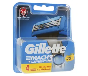 Gillette Mach3 Turbo Ersatzköpfe, 4 Stück