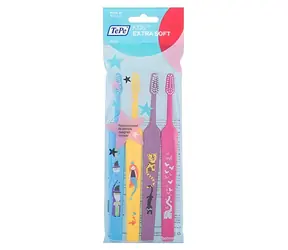 TePe Kids Select Kompaktzahnbürste, extra weich, 4 Stück