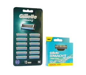 Gillette Mach3 Ersatzklingen, 12 Stück