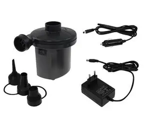 SULOV Elektrische Luftpumpe für Luftmatratzen / Elektrische Pumpe / 12 V/220 V / 3 Aufsätze / 250 l/min