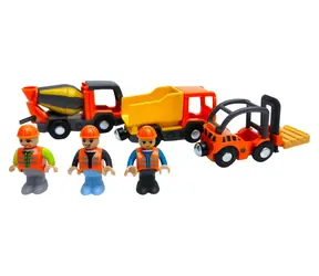 2KIDS TOYS Baustellenfahrzeug-Set mit Figuren / Baumaschinen / 3 Fahrzeuge + 3 Figuren / ab 3 Jahren